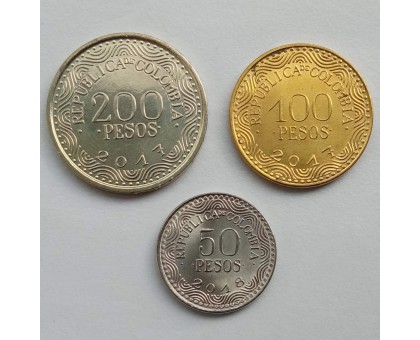 Колумбия 2017-2018. Набор 3 монеты