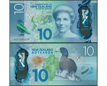 Новая Зеландия 10 долларов 2015 полимер