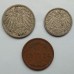 Германия 2, 5, 10 пфеннигов 1890-1924. Набор 3 монеты