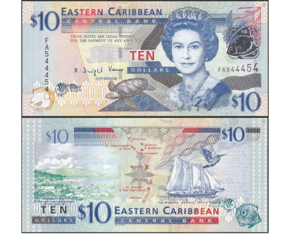 Восточные Карибы 10 долларов 2008