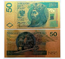 Сувенирная пластиковая банкнота Польша 50 злотых 1994