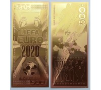 Сувенирная пластиковая банкнота 500 евро UEFA 2020