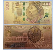 Сувенирная пластиковая банкнота Польша 500 злотых 1994