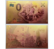 Сувенирная пластиковая банкнота 0 евро Чемпионат мира по футболу 2018 г. в России ФИФА Португалия
