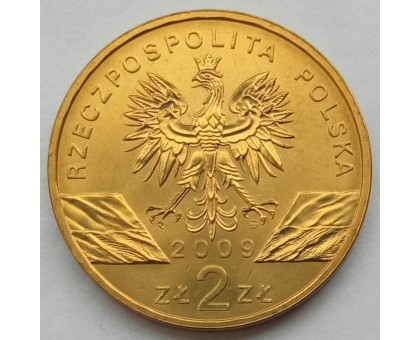 Польша 2 злотых 2009. Зелёная ящерица
