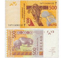 Западная Африка 500 франков 2012 (КФА, Того, литера T)