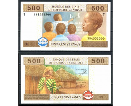 Центральная Африка 500 франков 2002 (литера T Конго)