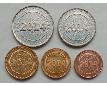 Зимбабве 2014. Набор 5 монет UNC