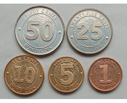 Зимбабве 2014. Набор 5 монет UNC