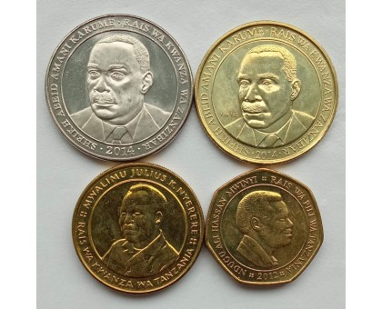 Танзания 2012-2015. Набор 4 монеты