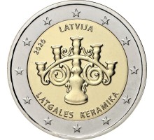 Латвия 2 евро 2020. Латгальская керамика