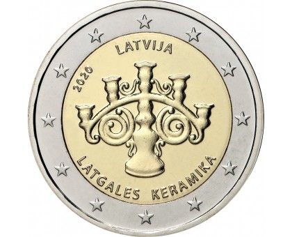 Латвия 2 евро 2020. Латгальская керамика