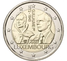 Люксембург 2 евро 2018. 175 лет со дня смерти Гийома I