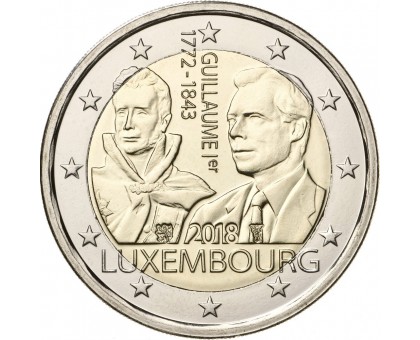 Люксембург 2 евро 2018. 175 лет со дня смерти Гийома I