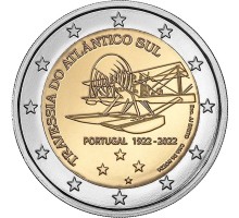Португалия 2 евро 2022. 100 лет первому перелету через Южную Атлантику на самолёте