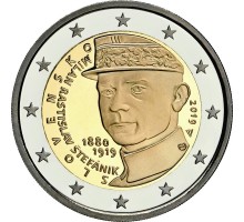 Словакия 2 евро 2019. 100 лет со дня смерти Милана Ростислава Штефаника