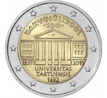 Эстония 2 евро 2019. 100 лет Тартускому университету