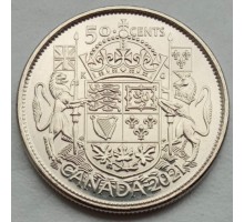 Канада 50 центов 2021. 100 лет Гербу Канады