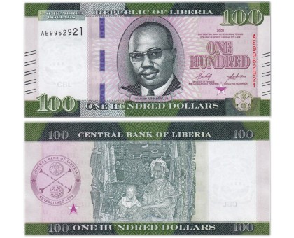 Либерия 100 долларов 2022