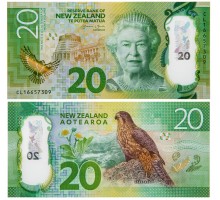 Новая Зеландия 20 долларов 2016 полимер
