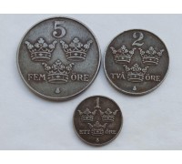 Швеция 1942-1950. Набор 3 монеты