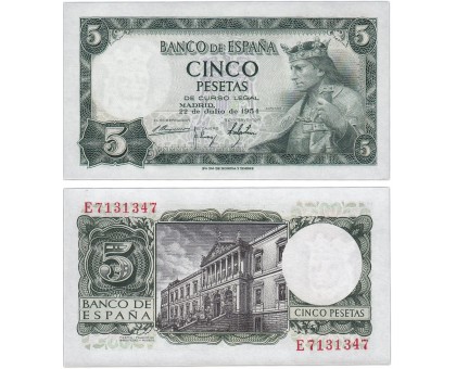 Испания 5 песет 1954