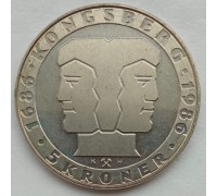 Норвегия 5 крон 1986. 300 лет норвежскому монетному двору