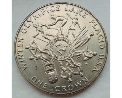 Остров Мэн 1 крона 1980. XIII зимние Олимпийские Игры, Лейк-Плэсид 1980