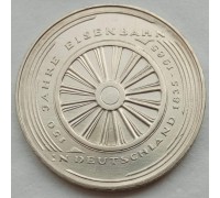 Германия (ФРГ) 5 марок 1985. 150 лет железной дороге Германии