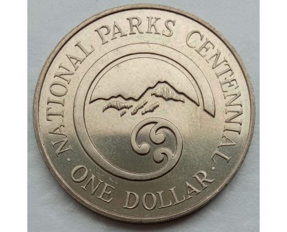 Новая Зеландия 1 доллар 1987. 100 лет Национальному парку