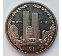 Британские Виргинские острова 1 доллар 2011. 10-я годовщина 11 сентября