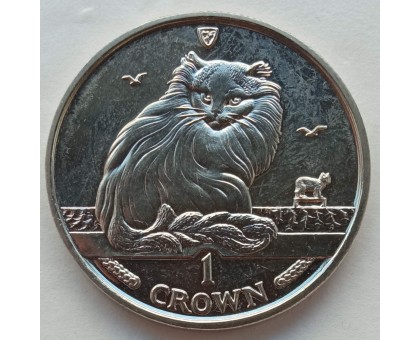 Остров Мэн 1 крона 1995. Турецкая ангорская кошка