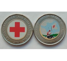 Панама 1 бальбоа 2017-2018. Красный крест (цветные). Набор 2 монеты