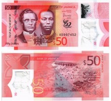 Ямайка 50 долларов 2022. 60 лет независимости, полимер