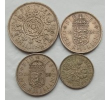 Великобритания 1954-1967. Набор 4 монеты