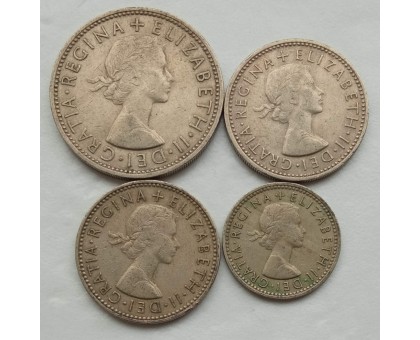 Великобритания 1954-1967. Набор 4 монеты