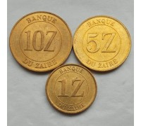 Заир 1987-1988. Набор 3 монеты