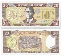 Либерия 20 долларов 2009-2011