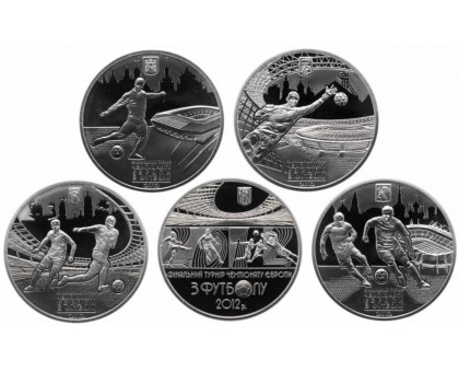 Украина 5 гривен 2011. Чемпионат Европы по футболу 2012. Набор 5 монет