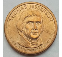 США 1 доллар 2007. Президент США - Томас Джеферсон (1801-1809)
