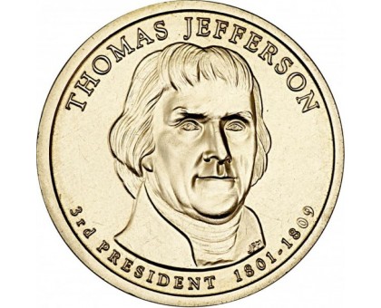 США 1 доллар 2007. Президент США - Томас Джеферсон (1801-1809)