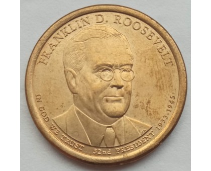 США 1 доллар 2014. Президент США - Франклин Рузвельт (1933–1945)