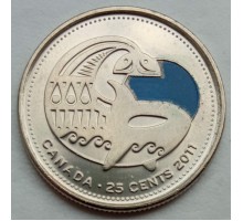 Канада 25 центов 2011. Природа Канады - Касатка (цветная)