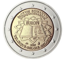 Бельгия 2 евро 2007. 50 лет подписанию Римского договора