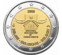 Бельгия 2 евро 2008. 60 лет всеобщей декларации прав человека