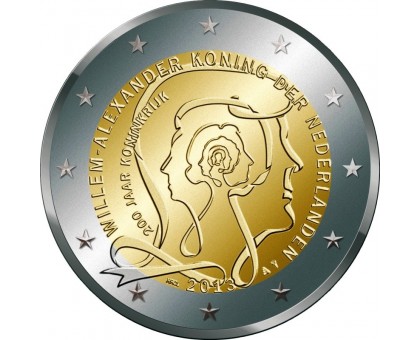 Нидерланды 2 евро 2013. 200 лет королевству