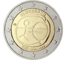 Словакия 2 евро 2009. 10 лет монетарной политики ЕС (EMU) и введения евро