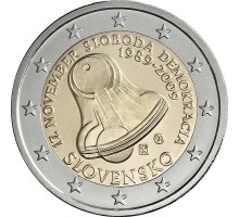 Словакия 2 евро 2009. 20 лет Бархатной революции