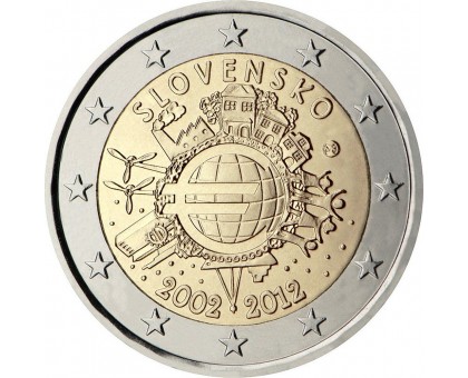 Словакия 2 евро 2012. 10 лет наличному Евро