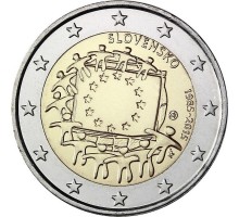 Словакия 2 евро 2015. 30 лет флагу ЕС